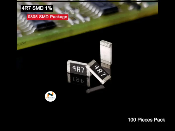 4R7 Smd Resistance // 0805 ,4.7 Ohm 1% [ 100 Pieces Pack ]