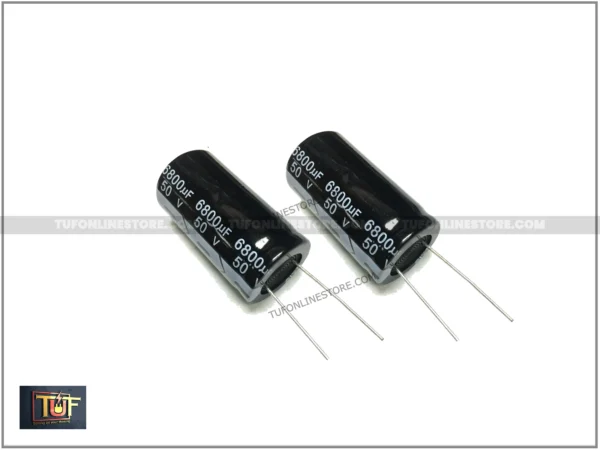 6800uf 50v ( Size 40x22mm ) 105°C Electrolytic Capacitor Balck [ 10 Pieces Pack ]
