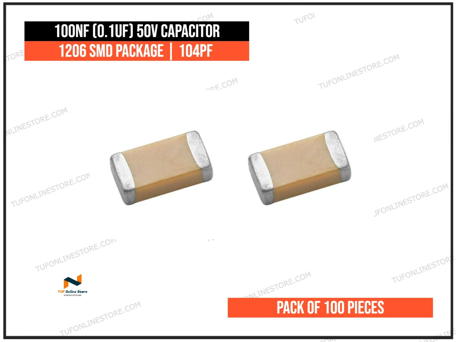 50 Pz Condensatori Ceramici 100nF 100V SMD 1206 - Stock 50 Pezzi Condensatore - Foto 14