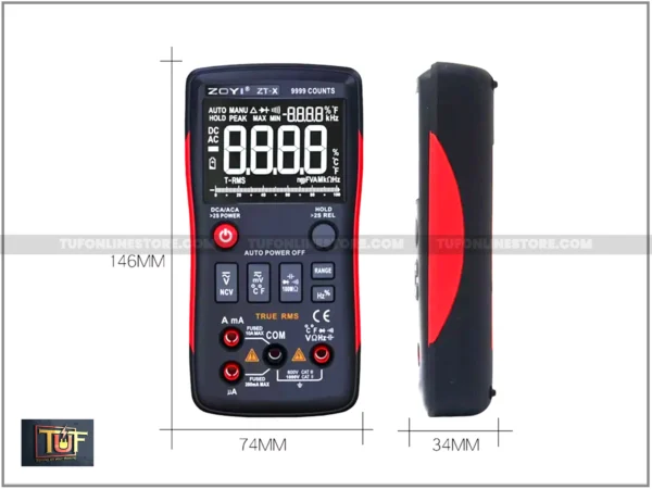 ZT-X 9999 Counts High Precision 1000V 10A Range Auto Manual Digital Multimeter with LCD Display - Image 3