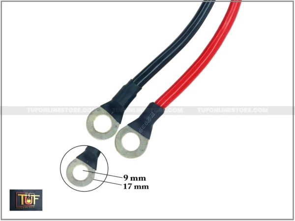 Red & Black Battery Wire Set with 16mm Copper Lugs - Image 2