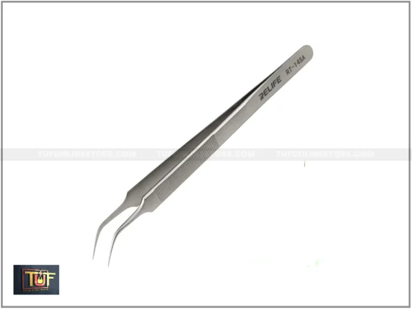 RELIFE RT-14SA Curved High Precision Steel Strong Tweezers For SMD Parts
